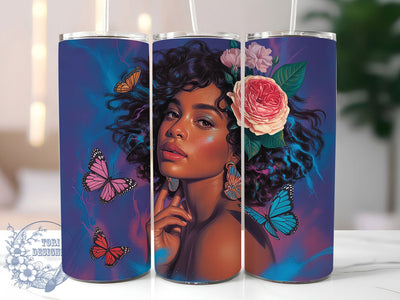 3D Modern Black Girl Tumbler, Black Girl, Stylish Design, Modern Pattern, Tumbler Wrap, Sublimation Design, 20oz Tumbler Sublimation ToriDesigns 