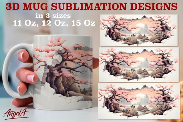 3d mug mountain sublimation designs, broken wall Sublimation Angelina Semenova 