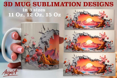 3d mug mountain sublimation designs / sunset png Sublimation Angelina Semenova 