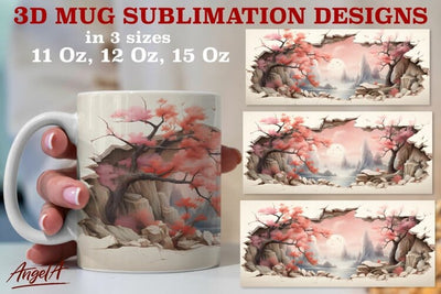 3d mug sublimation designs / landscape nature illustration Sublimation Angelina Semenova 