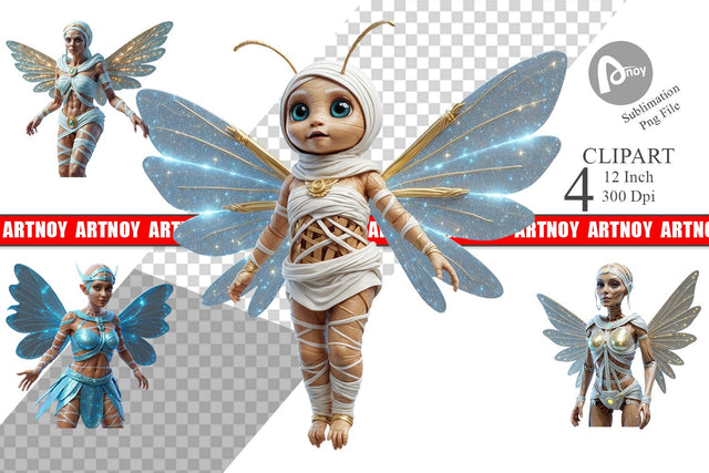 3D Mummy Fairy Clipart Sublimation artnoy 