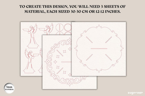 3D Nativity Angel Candle Stand Laser Cut SVG SvgOcean 