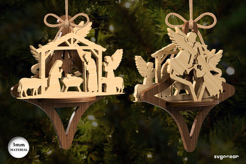 3D Nativity Scene Ornaments Bundle SVG SvgOcean 