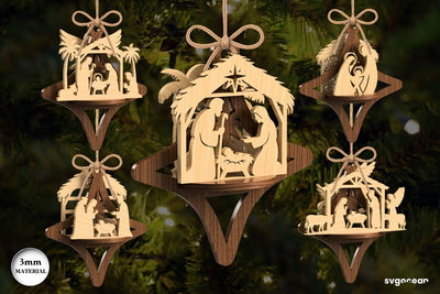 3D Nativity Scene Ornaments Bundle SVG SvgOcean 