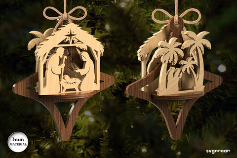 3D Nativity Scene Ornaments Bundle SVG SvgOcean 