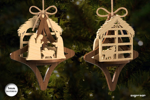 3D Nativity Scene Ornaments Bundle SVG SvgOcean 