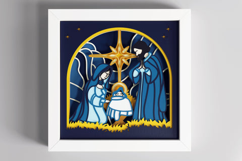 3D Nativity svg - Shadow Box svg, Christmas svg, Nativity svg, Jesus svg, 3d svg 3D Paper CutLeafSvg 