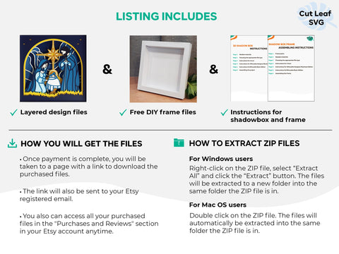 3D Nativity svg - Shadow Box svg, Christmas svg, Nativity svg, Jesus svg, 3d svg 3D Paper CutLeafSvg 