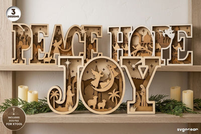 3D Nativity Word Stands SVG Bundle SVG SvgOcean 
