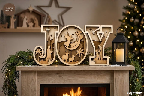 3D Nativity Word Stands SVG Bundle SVG SvgOcean 