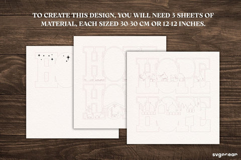 3D Nativity Word Stands SVG Bundle SVG SvgOcean 