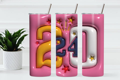 3D New Year Tumbler Wrap 3D Paper Rupkotha 