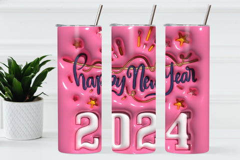 3D New Year Tumbler Wrap 3D Paper Rupkotha 