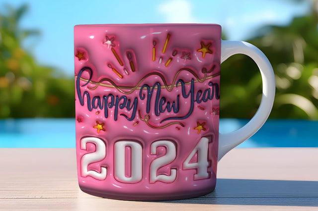 3D New Year Tumbler Wrap 3D Paper Rupkotha 
