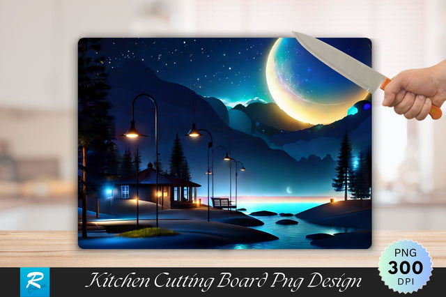 3D Night Scene Cutting Board Sublimation Regulrcrative 