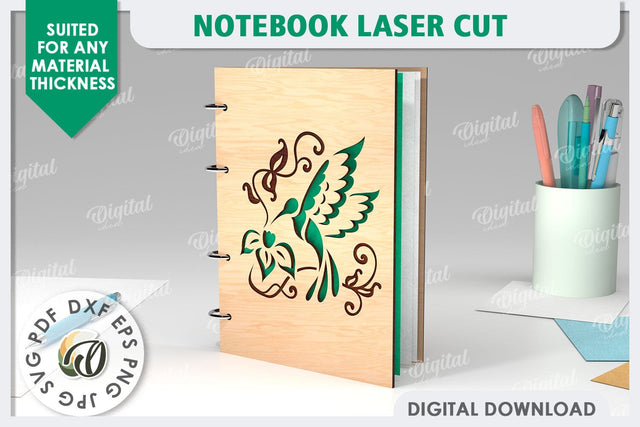 3D Notebook Laser Cut Design. Wooden Notebook SVG SVG Evgenyia Guschina 