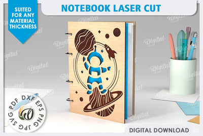 3D Notebook Laser Cut Design. Wooden Notebook SVG SVG Evgenyia Guschina 