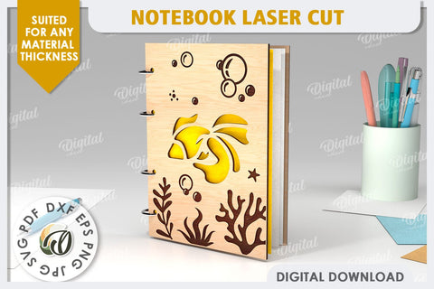 3D Notebooks Laser Cut Bundle. Wooden Notebooks SVG SVG Evgenyia Guschina 