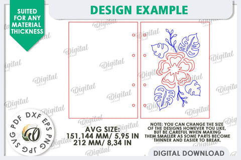 3D Notebooks Laser Cut Bundle. Wooden Notebooks SVG SVG Evgenyia Guschina 