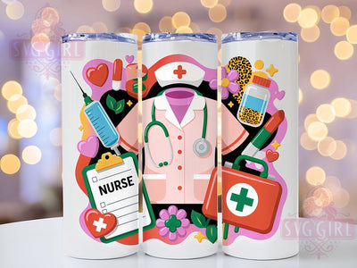 3D Nurse Medical Pride Tumbler, 3D Design, Medical Coat, Syringe Heart, Healthcare Pride, 20Oz Tumbler, Sublimation Wrap Sublimation SvggirlplusArt 