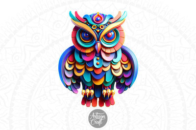 3D Owl, 3D Effect Owl, 3D Effect PNG Sublimation Artisan Craft SVG 