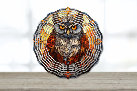 3D Owl Bird Burning Wind Spinner Sublimation Regulrcrative 