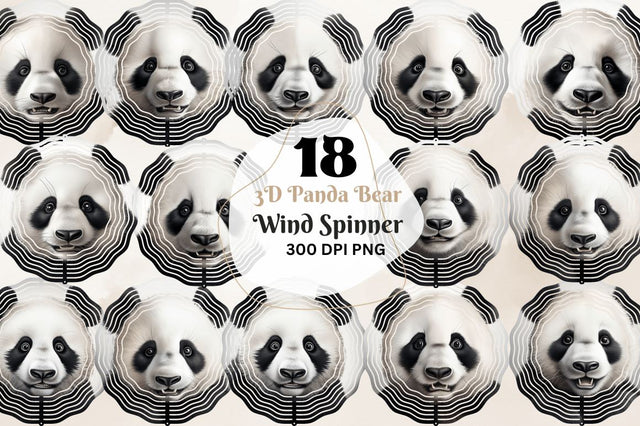 3D Panda Bear Wind Spinner Sublimation Regulrcrative 