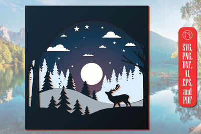 3D Paper Cut Forest Landscape SVG design SVG MD JOYNAL ABDIN 