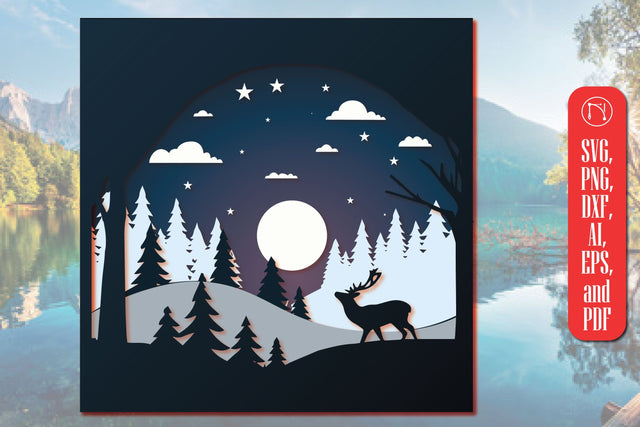 3D Paper Cut Forest Landscape SVG design SVG MD JOYNAL ABDIN 