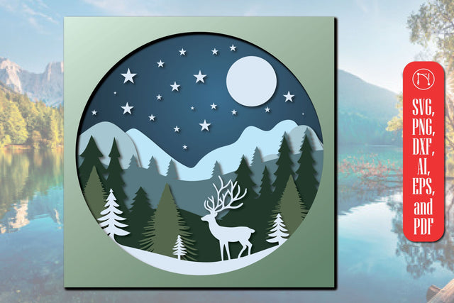 3D Paper Cut Forest Landscape SVG SVG MD JOYNAL ABDIN 