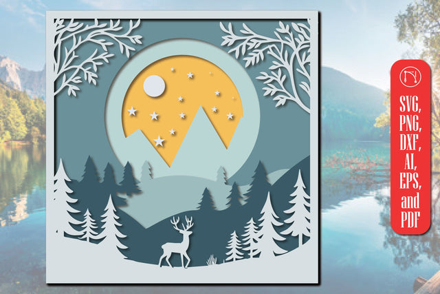 3D Paper Cut Forest Landscape SVG SVG MD JOYNAL ABDIN 
