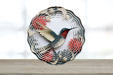 3D Paper Hummingbird Bird Coaster Wind Spinner Bundle Sublimation Regulrcrative 