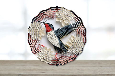 3d Paper Hummingbird Bird Wind Spinner Bundle Sublimation Regulrcrative 