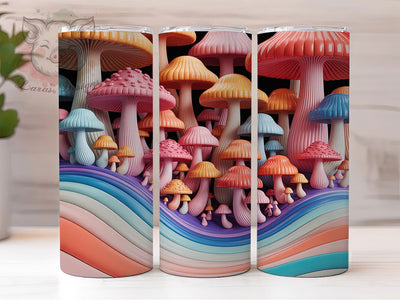 3D Paper Quill Mushroom Tumbler, Paper Quill Tumbler, Whimsical Mushroom Wrap, Rustic Mushroom Wrap, Fantasy Mushroom Wrap, Sublimation Design, Trendy Gift Idea Sublimation Lara' s Designs 
