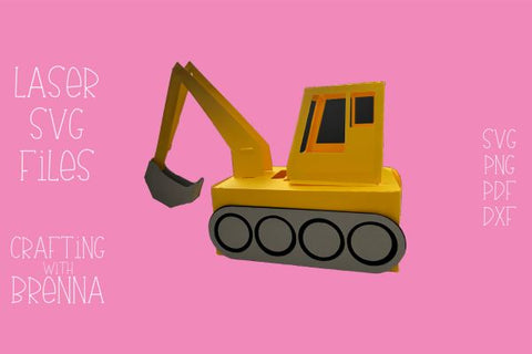 3D Paper Tractor Laser SVG File SVG Crafting With Brenna 