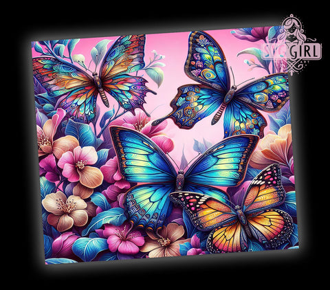 3D Pastel Butterfly 20oz Tumbler Wrap Sublimation Design, Straight Tapered Tumbler Wrap, Butterfly Tumbler Png, Instant Digital Download Sublimation SvggirlplusArt 