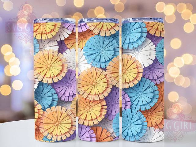 3D Pastel Colorful Floral Tumbler, Colorful Flower Pattern, Vibrant Floral Design, 20Oz Sublimation Wrap, Artistic Bloom Art, Soft Pastel Texture, Tumbler Sublimation Sublimation SvggirlplusArt 