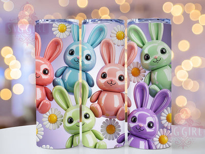3D Pastel Easter Bunny Tumbler, Pastel Bunny Tumbler, Colorful Rabbit Wrap, Cute Bunny Wrap, Festive Bunny Wrap, Spring Bunny Wrap, Sublimation Design Sublimation SvggirlplusArt 