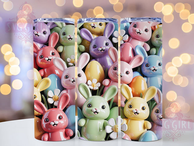 3D Pastel Easter Bunny Tumbler, Pastel Bunny Tumbler, Colorful Rabbit Wrap, Cute Bunny Wrap, Festive Bunny Wrap, Spring Bunny Wrap, Sublimation Design Sublimation SvggirlplusArt 