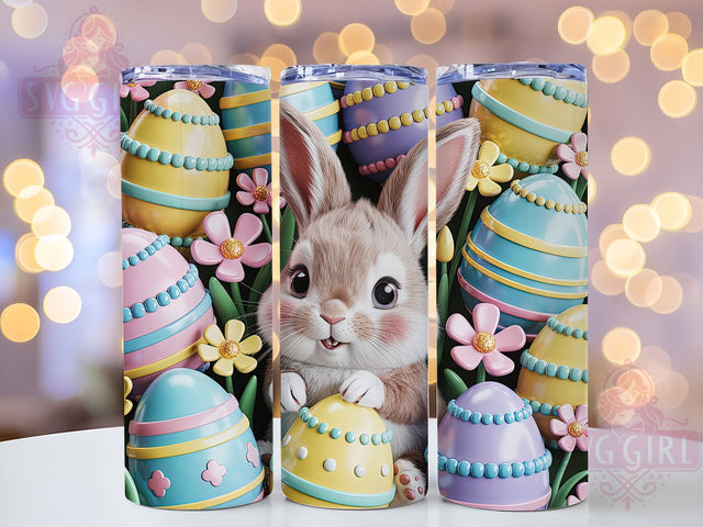 3D Pastel Floral Bunny Tumbler, Pastel Floral Tumbler, Cute Easter Bunny Wrap, Stylish 20oz Wrap, Sublimation Design, Trendy Gift Idea, Inspirational Spring Tumbler Sublimation SvggirlplusArt 