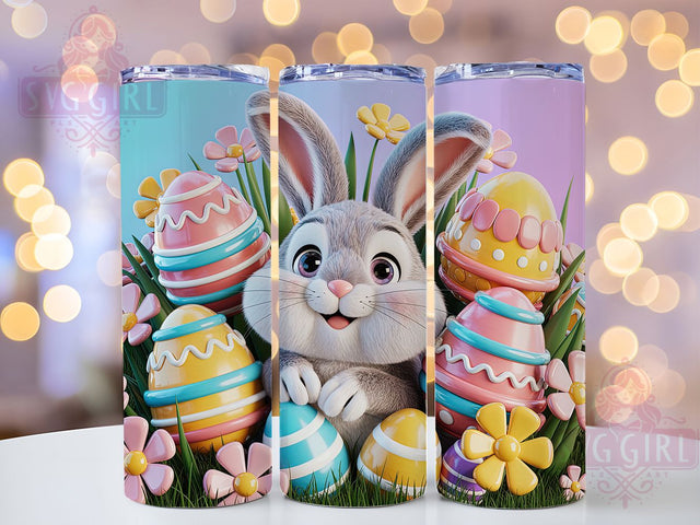 3D Pastel Floral Bunny Tumbler, Pastel Floral Tumbler, Cute Easter Bunny Wrap, Stylish 20oz Wrap, Sublimation Design, Trendy Gift Idea, Inspirational Spring Tumbler Sublimation SvggirlplusArt 