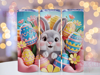 3D Pastel Floral Bunny Tumbler, Pastel Floral Tumbler, Cute Easter Bunny Wrap, Stylish 20oz Wrap, Sublimation Design, Trendy Gift Idea, Inspirational Spring Tumbler Sublimation SvggirlplusArt 