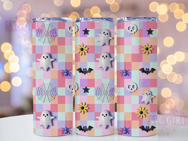 3D Pastel Floral Ghost Halloween Tumbler, Cute Spooky Floral Cup, 20Oz Sublimation Wrap, Adorable Ghost Mug, Pastel Halloween Drinkware, Kawaii Spooky Tumbler, Floral Ghost Design Sublimation SvggirlplusArt 