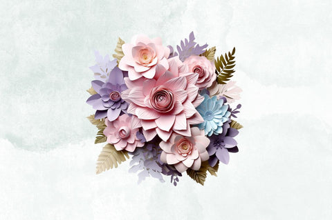 3D Pastel Flower Sublimation Clipart Bundle Sublimation Designangry 
