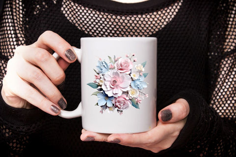 3D Pastel Flower Sublimation Clipart Bundle Sublimation Designangry 