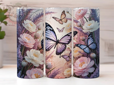3D Pastel Spring Butterfly Tumbler, 3D Spring Floral Tumbler, Elegant Butterfly Wrap, Whimsical Pastel Wrap, Artistic Floral Wrap, Sublimation Design, Trendy Gift Idea Sublimation Lara' s Designs 