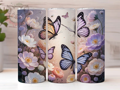 3D Pastel Spring Butterfly Tumbler, 3D Spring Floral Tumbler, Elegant Butterfly Wrap, Whimsical Pastel Wrap, Artistic Floral Wrap, Sublimation Design, Trendy Gift Idea Sublimation Lara' s Designs 