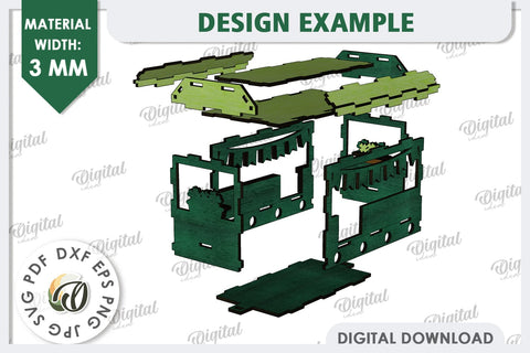 3D Patrick's Day Train Laser Cut Design. Home Decor SVG SVG Evgenyia Guschina 