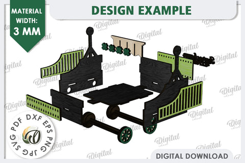 3D Patrick's Day Train Laser Cut Design. Home Decor SVG SVG Evgenyia Guschina 