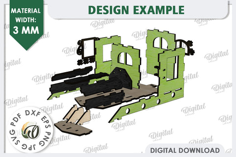 3D Patrick's Day Train Laser Cut Design. Home Decor SVG SVG Evgenyia Guschina 